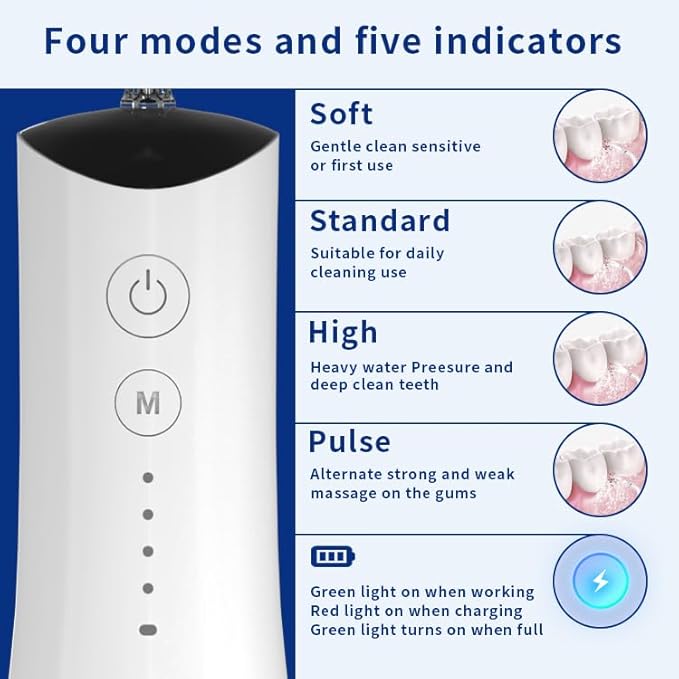 300ml Rechargeable Cordless Portable Travel Electric Dental Cleaner Oral Irrigator Water Flosser